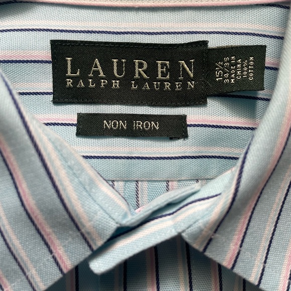 Ralph Lauren Pastel Pinstriped Button Down Men’s Dress Shirt, 15.5, 34/35 - Picture 6 of 8
